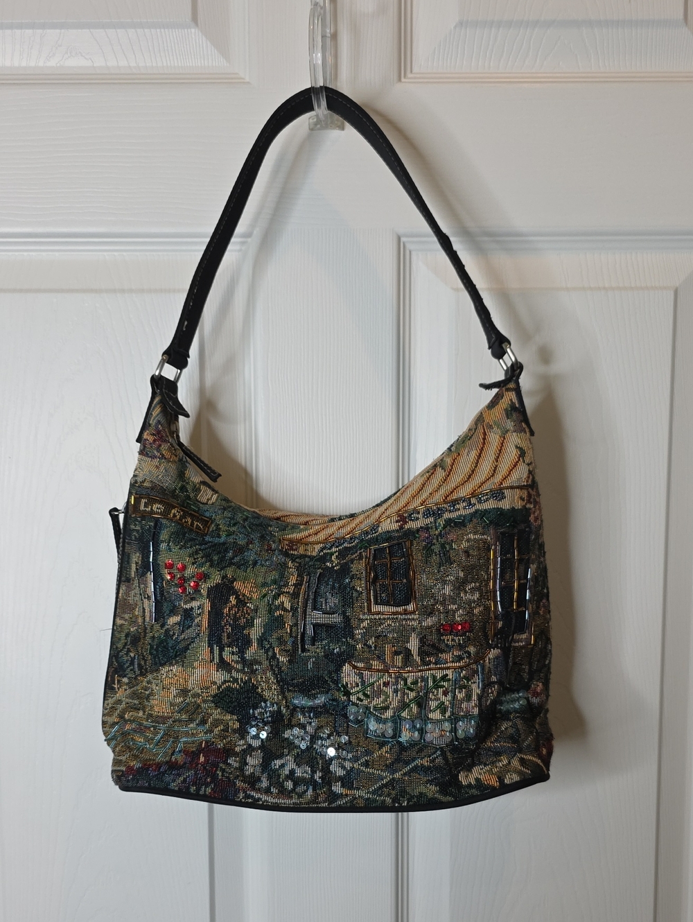 Frankie & Johnnie Le Bar Beaded Tapestry Shoulder Bag